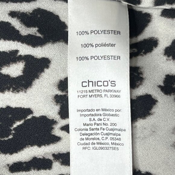 Chicos Leopard Print Cold Shoulder Top Size 3 (US 16/18 XL) Lightweight Stylish - Picture 7 of 12